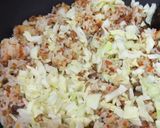 チャーハン(肉、最後に残りのキャベツ)作り方4写真