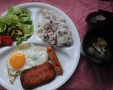 ポーク目玉焼き、ぷれーとごはん作り方5写真