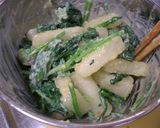 ✜焼き山芋とほうれん草のマヨわさ和え✜作り方6写真