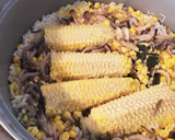 トウモロコシとしめじの炊き込みご飯作り方6写真