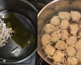 柚子胡椒風味の粉豆腐入り鶏団子スープ作り方2写真