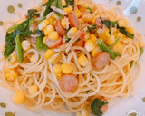 ほうれん草とコーンの和風パスタ作り方5写真