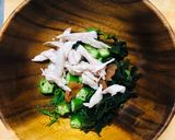 おかひじきとゆで鶏の梅ごはん作り方3写真