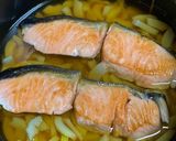 電気圧力鍋で大名竹と鮭の炊き込みご飯♪作り方2写真