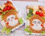 そぼろでおさるのもんきち♪♪キャラ弁♪♪作り方6写真