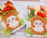 そぼろでおさるのもんきち♪♪キャラ弁♪♪作り方6写真