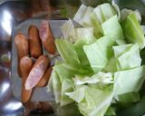 キャベツとウインナーの粒マスタード炒め☆作り方1写真