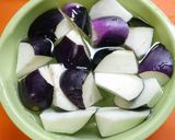 簡単！キムチ麻婆茄子(とろとろコツあり)作り方1写真