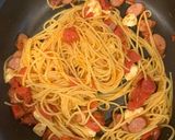 ソーセージ入りモッツァレッラトマトパスタ作り方7写真