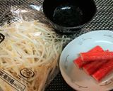 ヘルシー【もやしとカニカマの酢味噌和え】作り方1写真