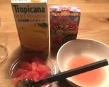 レンジでふるふるグレープフルーツゼリー☆作り方1写真