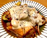 簡単10分！鮭と野菜のトマトソース蒸し作り方4写真