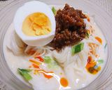 夏に食べたい♫簡単ピリ辛味の豆乳担々素麺作り方5写真