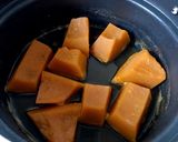 我が家のかぼちゃの煮物。醤油なしで作り方4写真