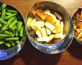 さやいんげん、竹輪、茗荷のかき揚げ作り方1写真