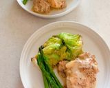 鶏肉とキャベツ、アスパラガスの蒸し焼き作り方13写真