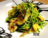 豆苗と豚こま炒め作り方9写真