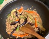 ノンオイル【なすと大豆ミート味噌煮】作り方3写真