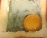 くり抜き食パンの卵チーズハムトースト作り方4写真