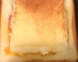 くり抜き食パンの卵チーズハムトースト作り方7写真