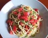 ズッキーニとトマトの青じそ冷製パスタ作り方5写真