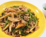 ダブルゴマで豚コマ肉の青椒肉絲☆作り方6写真