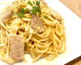 簡単おしゃれ♡豚肉のクリームパスタ作り方7写真