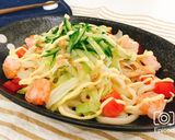 簡単!生姜風味のゴマだれサラダうどん作り方4写真