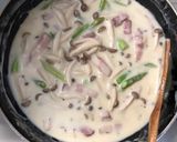 アスパラしめじベーコンクリームパスタ作り方4写真