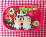 ラブラブ ペンギン キャラ弁 デコ弁作り方4写真