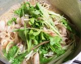 豚肉とみょうが、水菜の煮浸し。作り方2写真