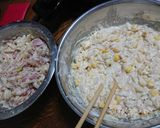 子供に大人気✨ツナコーンチーズお好み焼き作り方2写真