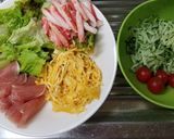 好きな物を載せたちょっと贅沢な冷やし中華作り方1写真