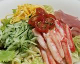 好きな物を載せたちょっと贅沢な冷やし中華作り方2写真
