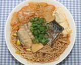 梅ズバ☆簡単☆干しえのきでサバ缶チゲ豆腐作り方16写真