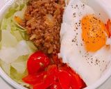成形しないハンバーグそぼろで、ロコモコ丼作り方7写真