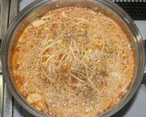 梅ズバ☆簡単☆干しえのきでサバ缶チゲ豆腐作り方15写真