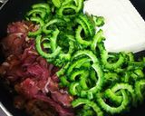 めんつゆと焼き肉のたれでゴーヤチャンプル作り方5写真