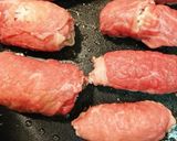 肉巻きに温玉添えて…☺作り方4写真