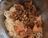 納豆と鮭のサラダうどん作り方3写真