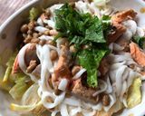 納豆と鮭のサラダうどん作り方4写真