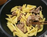 大葉入り！豚肉とジャガイモの味噌マヨ炒め作り方3写真