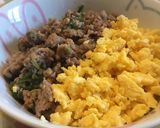 レンジ調理★油不使用の豚そぼろ丼作り方9写真
