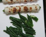焼きちくわのオクラ&インゲン詰め片栗焼き作り方6写真