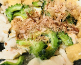 鶏肉と厚揚げの煮込みしあげのチャンプルー作り方2写真