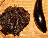 和風。ナスの赤シソ巻田楽作り方1写真