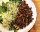 野菜たっぷり美味しい、ひき肉丼作り方3写真