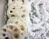 蓮根の辛子 はさみ揚げ作り方5写真