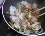 一人鍋で鶏すき焼きうどん作り方2写真