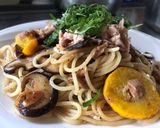 大葉とツナ、色々野菜の和風オイルパスタ作り方8写真